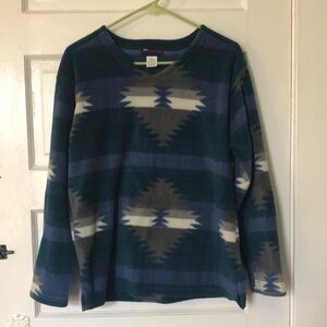 Geometric Blue and Green Crewneck Sweater